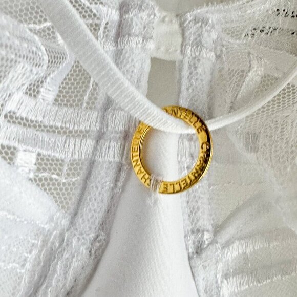 Chantelle white Lace Underwire Sexy Bra 36D - Picture 4 of 10